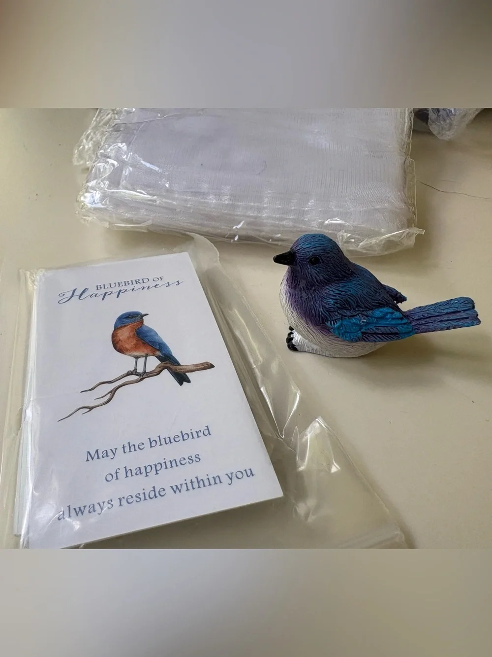 Set of 20 Mini Bluebird Pocket Charms Party Favors, Gift Bags Included